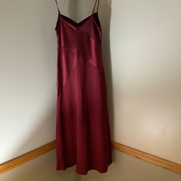 J Crew Collection Maroon Sz 10 Satin Slip Dress Adjustable Straps - Picture 2 of 15